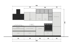 Colombini Casa Cucina moderna lineare grigia in laminato opaco Quadra gola- Cucine Lineari|Cucine Moderne
