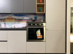 Colombini Casa Cucina moderna lineare grigia in laminato opaco Quadra gola- Cucine Lineari|Cucine Moderne