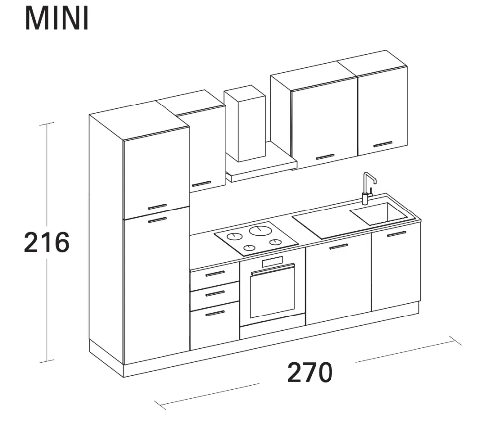 Discount Cucina Composizione 270 moderna , lineare, altri colori, scontata 20%. Cucine Lineari|Cucine Moderne