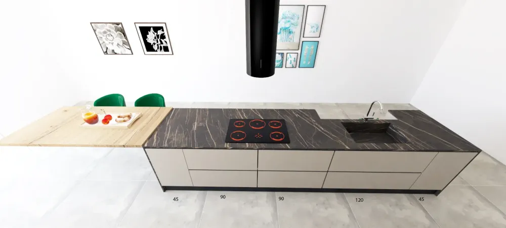 Cucina con isola in laccata opaco altri colori Kali a prezzo ribassato^Arredo3 Hot