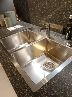 Cucina con isola in laminato materico grigia Kali a prezzo ribassato^Arredo3 Sale