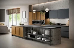 Cucina con isola in laminato materico altri colori Asia 05 a prezzo ribassato^Arredo3 Outlet