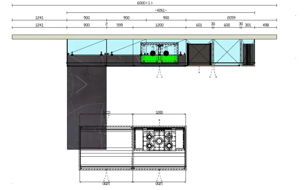 Arredo3 Cucina con isola in laminato materico a prezzo scontato 40%- Cucine Ad Isola|Cucine Moderne