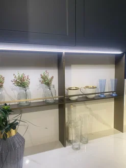 Cucina con isola in polimerico opaco blu Gaia a prezzo scontato^Mobilturi Discount