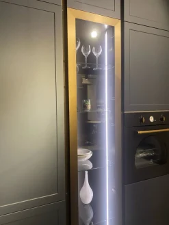 Cucina con isola in polimerico opaco blu Gaia a prezzo scontato^Mobilturi Discount