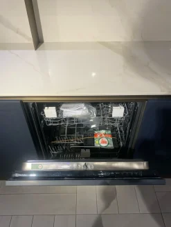 Cucina con isola in polimerico opaco blu Gaia a prezzo scontato^Mobilturi Discount