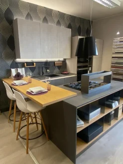 Creo Cucina con isola moderna grigia Tablet cemento ardesia- Cucine Ad Isola|Cucine Moderne