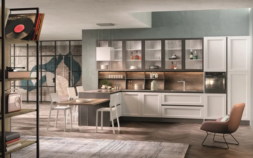 Best Cucina con penisola design bianca Jazz a soli 14597 Euro Cucine Con Penisola|Cucine Design