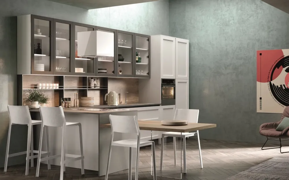 Best Cucina con penisola design bianca Jazz a soli 14597 Euro Cucine Con Penisola|Cucine Design