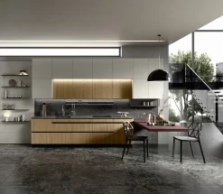 Mobilificio Bellutti Cucina con penisola in laminato opaco a prezzo scontato 41%- Cucine Con Penisola|Cucine Moderne