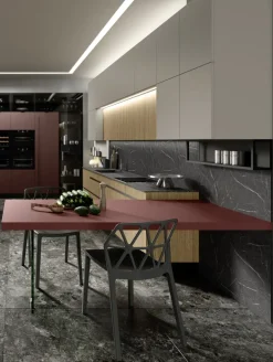 Mobilificio Bellutti Cucina con penisola in laminato opaco a prezzo scontato 41%- Cucine Con Penisola|Cucine Moderne