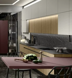 Mobilificio Bellutti Cucina con penisola in laminato opaco a prezzo scontato 41%- Cucine Con Penisola|Cucine Moderne