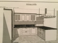 Cucina con penisola in laccato opaco bianca English mood a prezzo ribassato^Minacciolo Sale