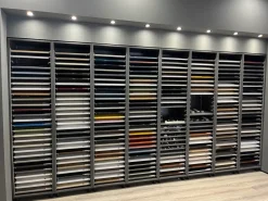 Febal Cucina con penisola in laminato materico tortora Cucina casa  a prezzo ribassato- Cucine Con Penisola|Cucine Moderne