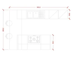 Outlet Cucina con penisola in laminato materico a prezzo scontato 33% Cucine Con Penisola|Cucine Moderne