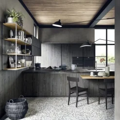 Scandola Cucina con penisola in legno modello Cucina industrial style maestrale m05 ad un prezzo riservato- Cucine Con Penisola|Cucine Moderne