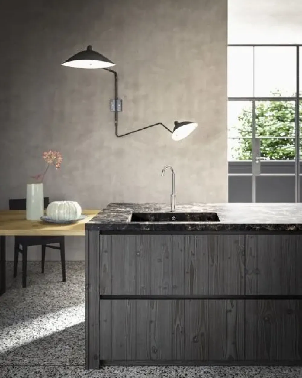 Scandola Cucina con penisola in legno modello Cucina industrial style maestrale m05 ad un prezzo riservato- Cucine Con Penisola|Cucine Moderne