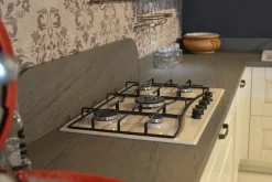 Artigianale Cucina con penisola in legno bianca Cc02 a prezzo scontato- Cucine Con Penisola|Cucine Country