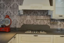 Artigianale Cucina con penisola in legno bianca Cc02 a prezzo scontato- Cucine Con Penisola|Cucine Country