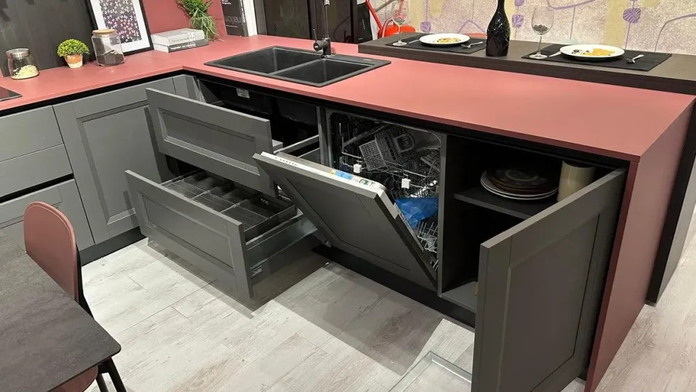 Discount Cucina con penisola moderna antracite Ada a soli 9850 Euro Cucine Con Penisola|Cucine Moderne