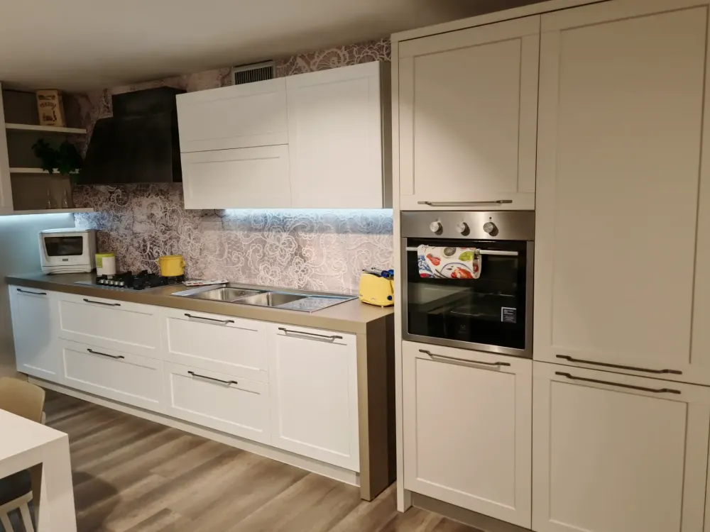 Cucina con penisola moderna bianca Frame a soli 8400 Euro Cucine Con Penisola|Cucine Moderne