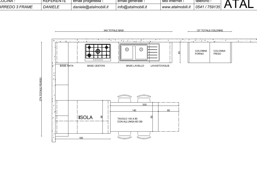 Cucina con penisola moderna bianca Frame a soli 8400 Euro Cucine Con Penisola|Cucine Moderne