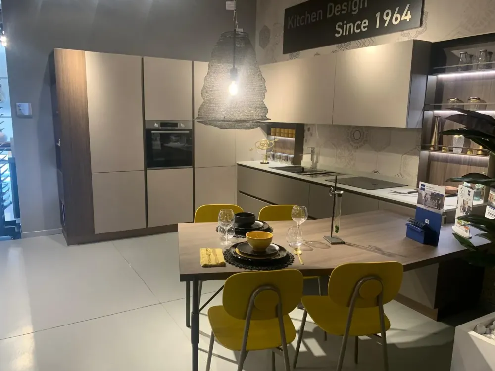 Online Cucina con penisola moderna tortora Infinity a soli 11972 Euro Cucine Con Penisola|Cucine Moderne
