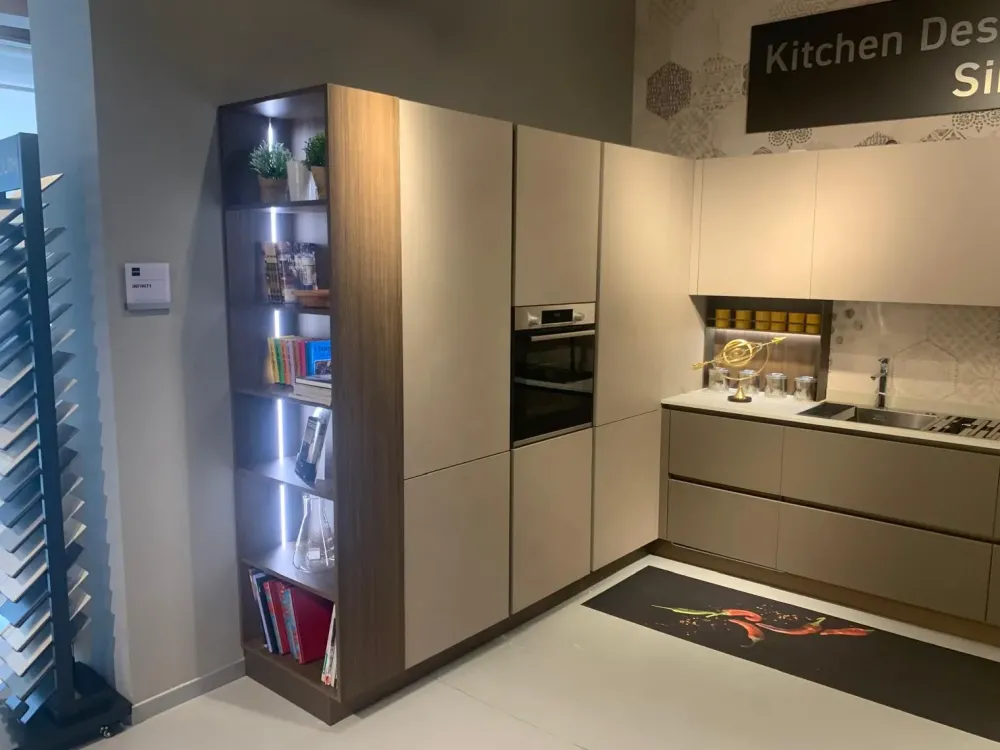 Online Cucina con penisola moderna tortora Infinity a soli 11972 Euro Cucine Con Penisola|Cucine Moderne