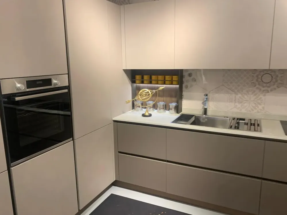 Online Cucina con penisola moderna tortora Infinity a soli 11972 Euro Cucine Con Penisola|Cucine Moderne