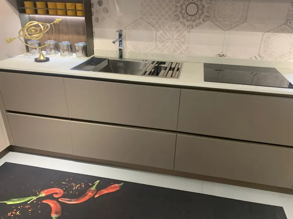 Online Cucina con penisola moderna tortora Infinity a soli 11972 Euro Cucine Con Penisola|Cucine Moderne