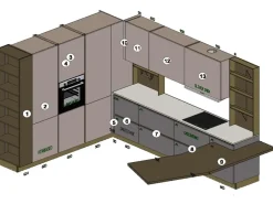 Online Cucina con penisola moderna tortora Infinity a soli 11972 Euro Cucine Con Penisola|Cucine Moderne
