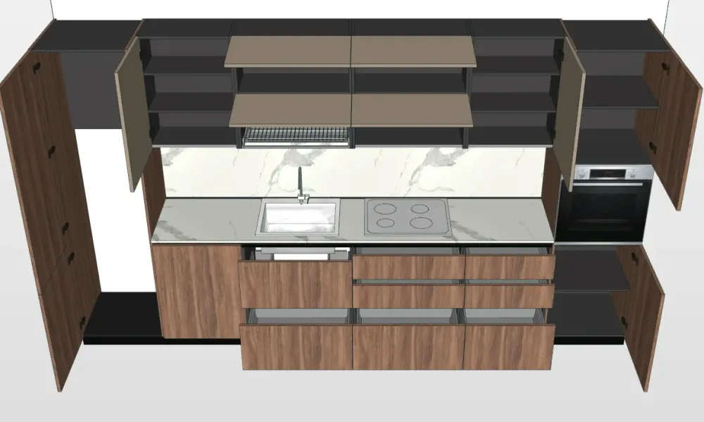 Cucina Cucina lineare moderna altri colori lineare scontata 49%^Md work Outlet