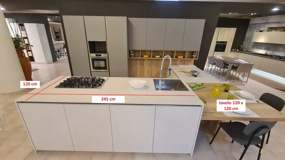 Gentili Group Cucina Cucina time grigio con penisola con un ribasso imperdibile- Cucine Con Penisola|Cucine Moderne