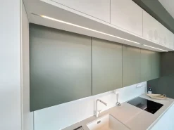 Forma 2000 Cucina Cucina trend verde opaco moderna bianca lineare scontata 40%- Cucine Lineari|Cucine Moderne