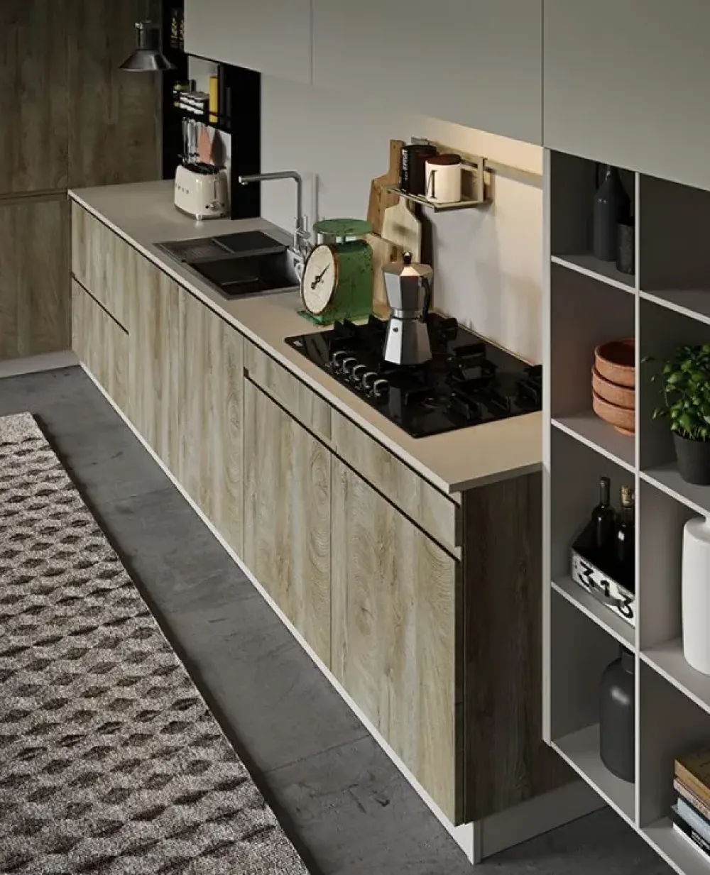 Cucine Store Cucina moderna ad angolo altri colori in laminato materico Lignea- Cucine Ad Angolo|Cucine Moderne