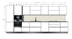 Cucina design con penisola altri colori in laminato materico Lesmo^Dibiesse Outlet