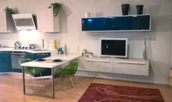 Cucina moderna con penisola grigio in laccato lucido Sfera^Dibiesse Hot