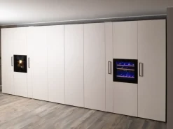 Cucina design lineare tortora in laccata opaco Klab 09 outlet^Diotti.com New