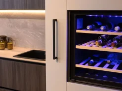 Cucina design lineare tortora in laccata opaco Klab 09 outlet^Diotti.com New