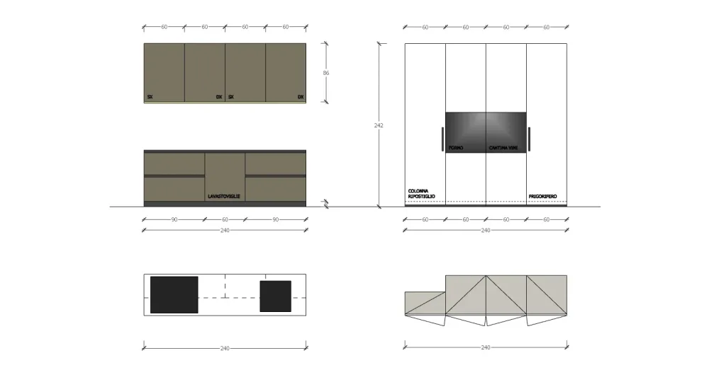 Clearance Cucina Klab 09_b outlet OFFERTA OUTLET sconto 68% Cucine Lineari|Cucine Moderne