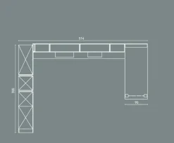 Cucina Domino composizione 01 moderna rovere chiaro con penisola scontata 50%^Prima Cucine