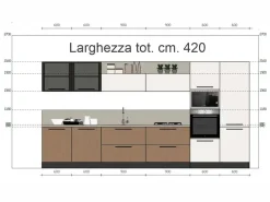 Prima Cucine Cucina Domino moderna bianca lineare scontata 32%- Cucine Lineari|Cucine Moderne