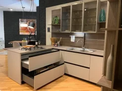 Cucina design con penisola tortora in laccata Lain pro^Euromobil Sale