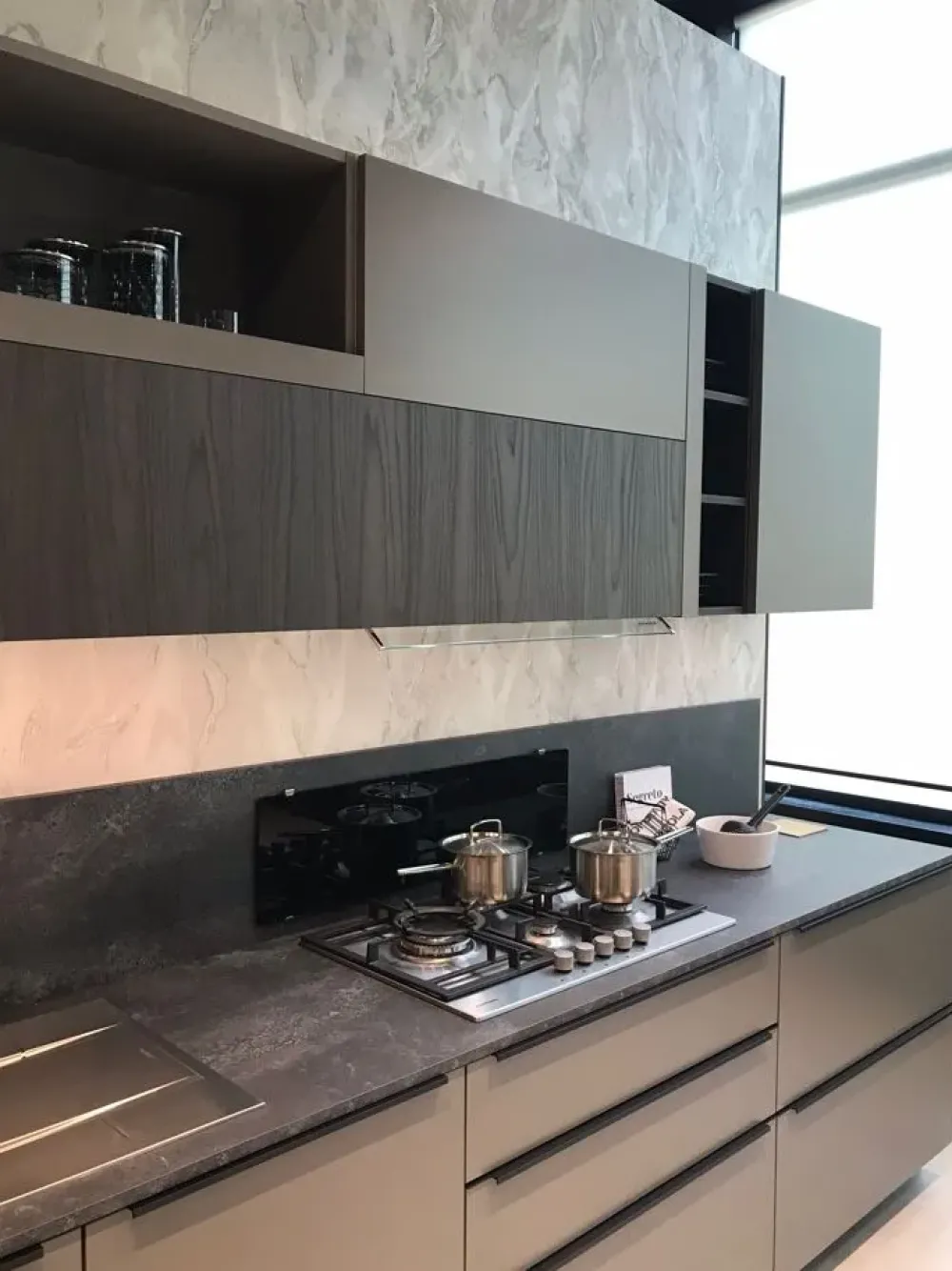 Clearance Cucina Feel moderna tortora lineare scontata 30% Cucine Lineari|Cucine Moderne