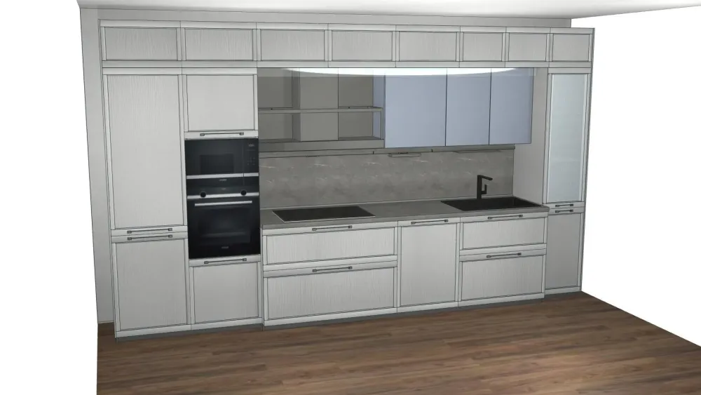 Lube Cucine Cucina Flavour design grigia lineare scontata 43%- Cucine Lineari|Cucine Design