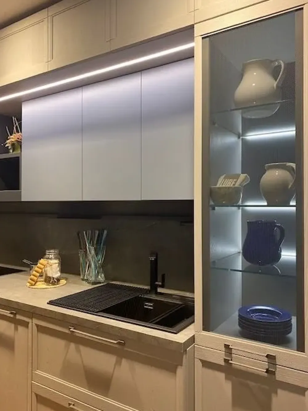 Lube Cucine Cucina Flavour design grigia lineare scontata 43%- Cucine Lineari|Cucine Design