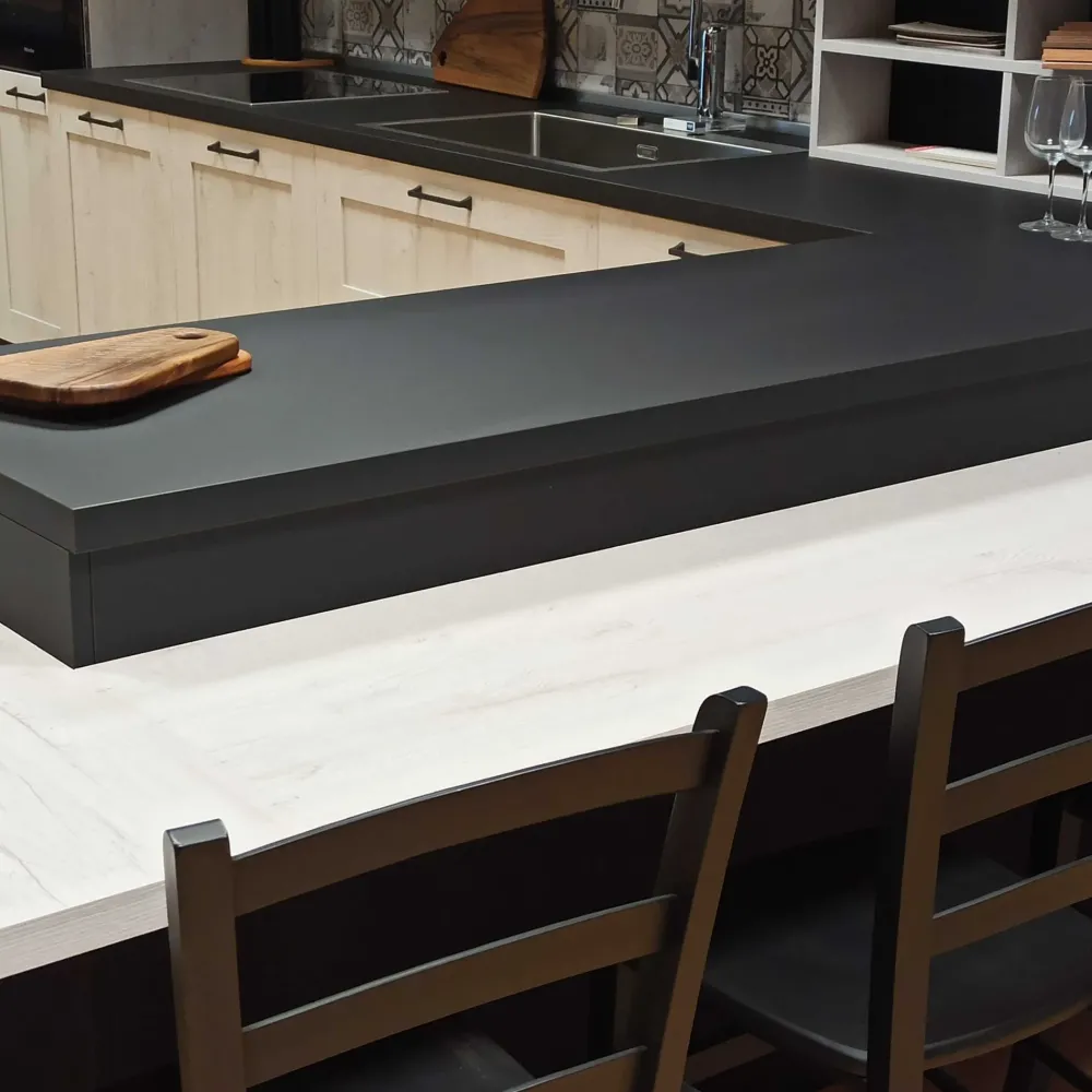 Gicinque Cucina moderna con penisola altri colori in hpl Time- Cucine Con Penisola|Cucine Moderne