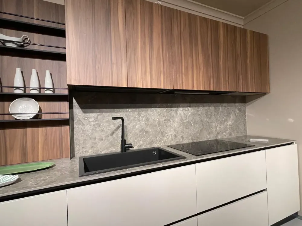 Clearance Cucina grigia design lineare Cucina pet grigio noce cordesco a soli 10800 Euro Cucine Lineari|Cucine Design