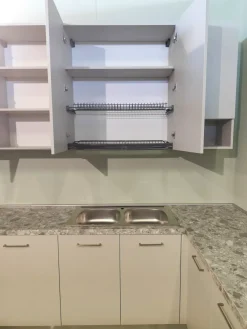 Outlet Cucina grigia moderna ad angolo Creta a soli 3000 Euro Cucine Ad Angolo|Cucine Moderne