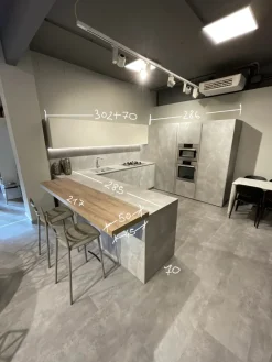 Sale Cucina grigia moderna con penisola 2?1 a soli 12000 Euro Cucine Con Penisola|Cucine Moderne